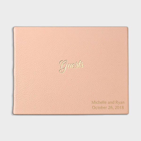 Blush Leather Guest Book