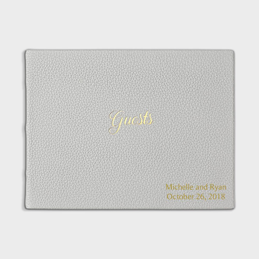 Gray Leather Guest Book