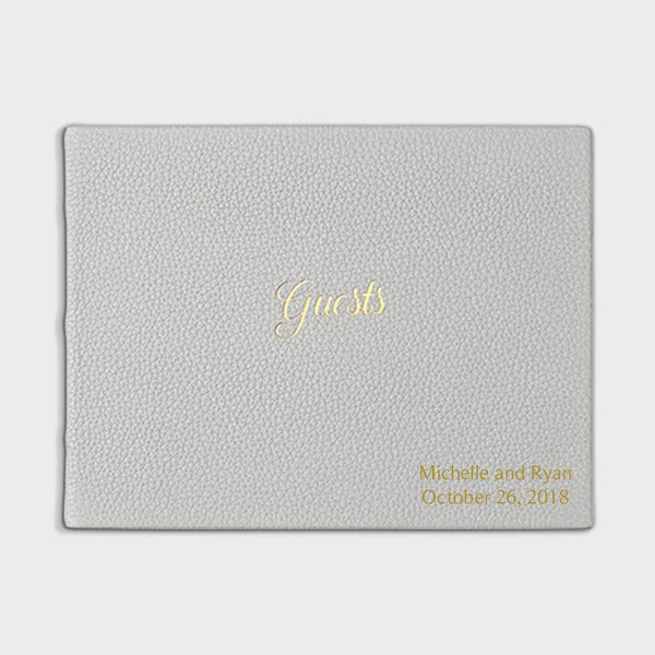 Gray Leather Guest Book