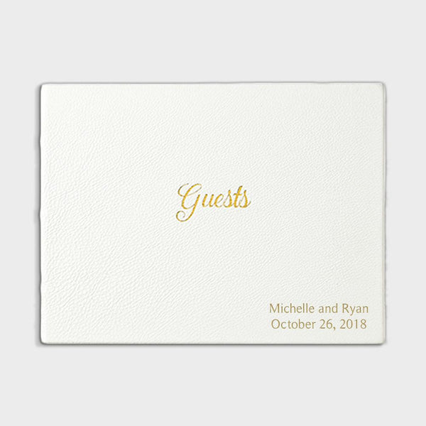 White Leather Guest Book