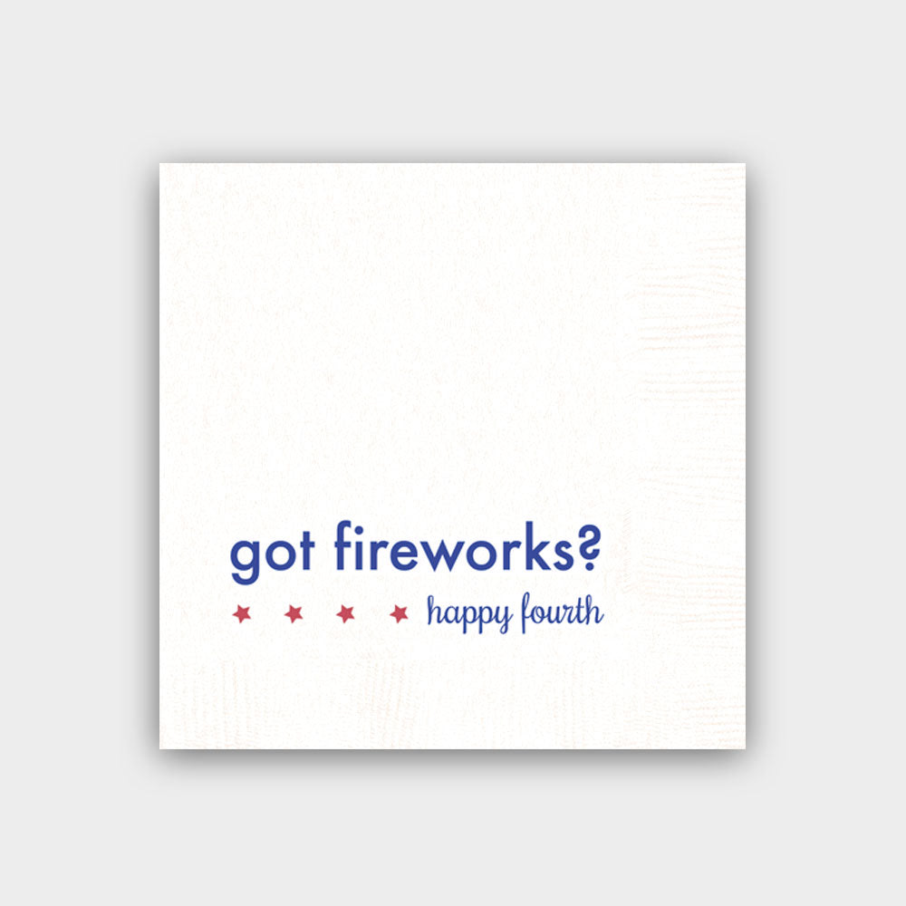 Got Fireworks White Napkins