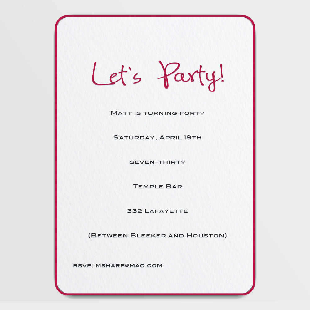 Let’s Party Invitation
