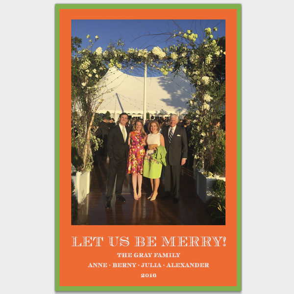 Tangerine & Green Holiday Card