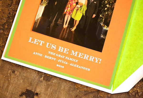 Tangerine & Green Holiday Card