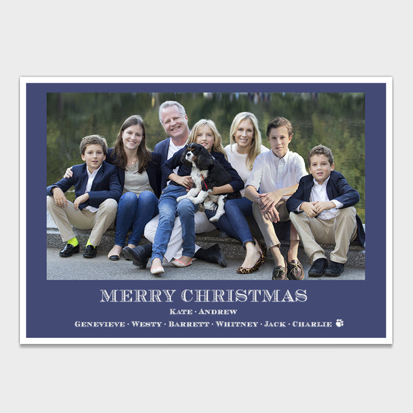 Navy Blue Blazer Christmas Card