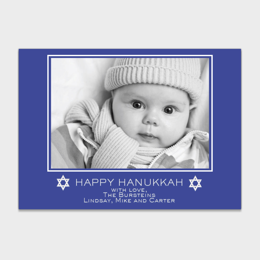 Simple Blue Hanukkah Card