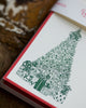 Engraved Holiday Christmas Tree Note Cards