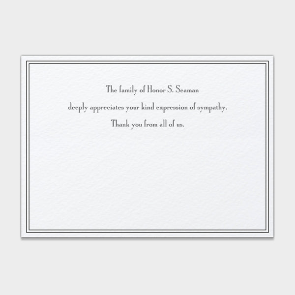 Classic Letterpress Sympathy Card