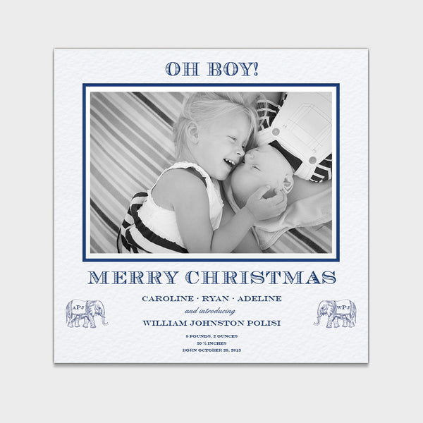 Elephant Announcement Holiday Card