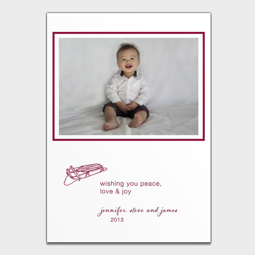 Red Sled Holiday Card