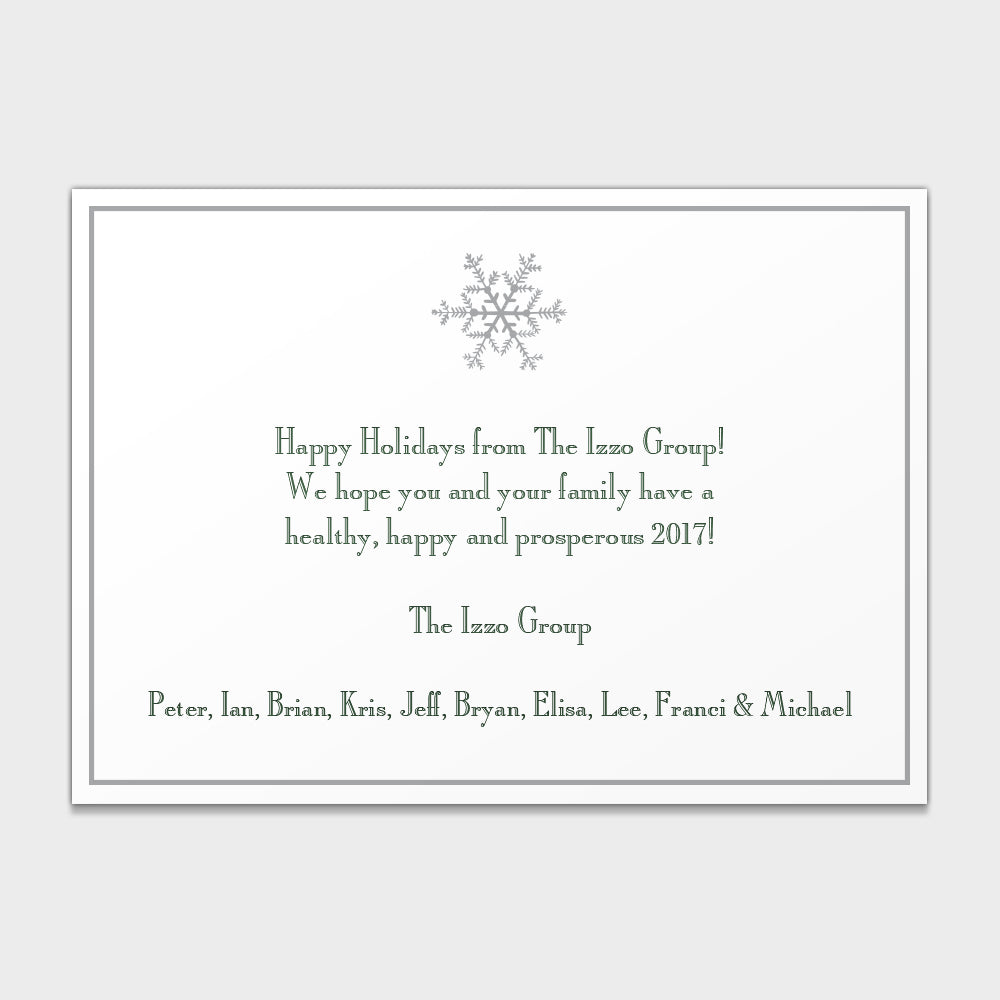Foil Snowflake Corporate Holiday Card