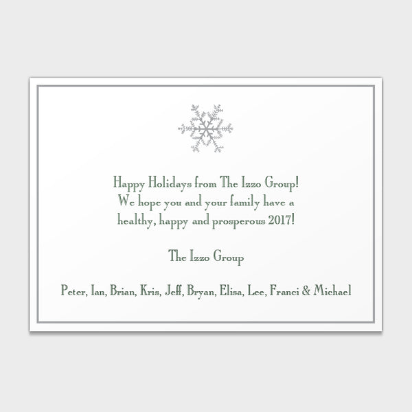 Foil Snowflake Corporate Holiday Card
