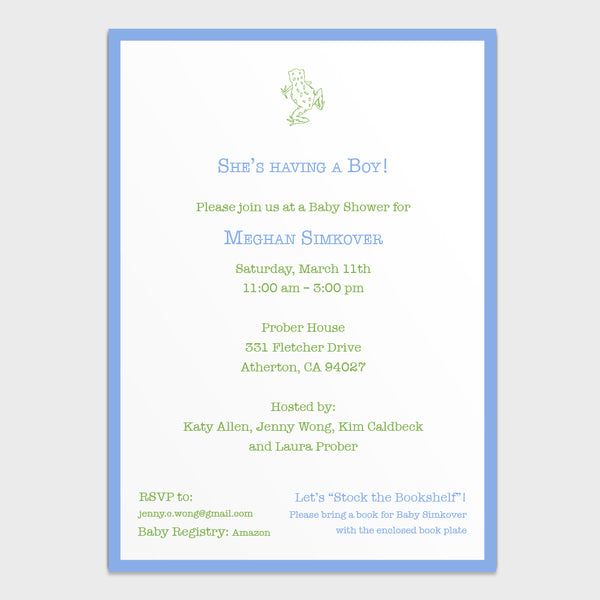 Book Shelf Baby Shower Frog