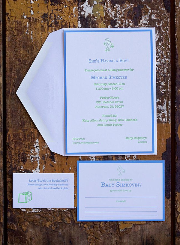 Book Shelf Baby Shower Frog