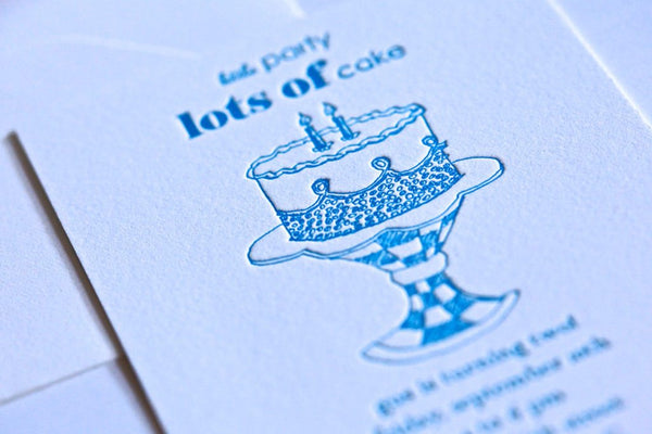 Lots of Cake Blue Invitation