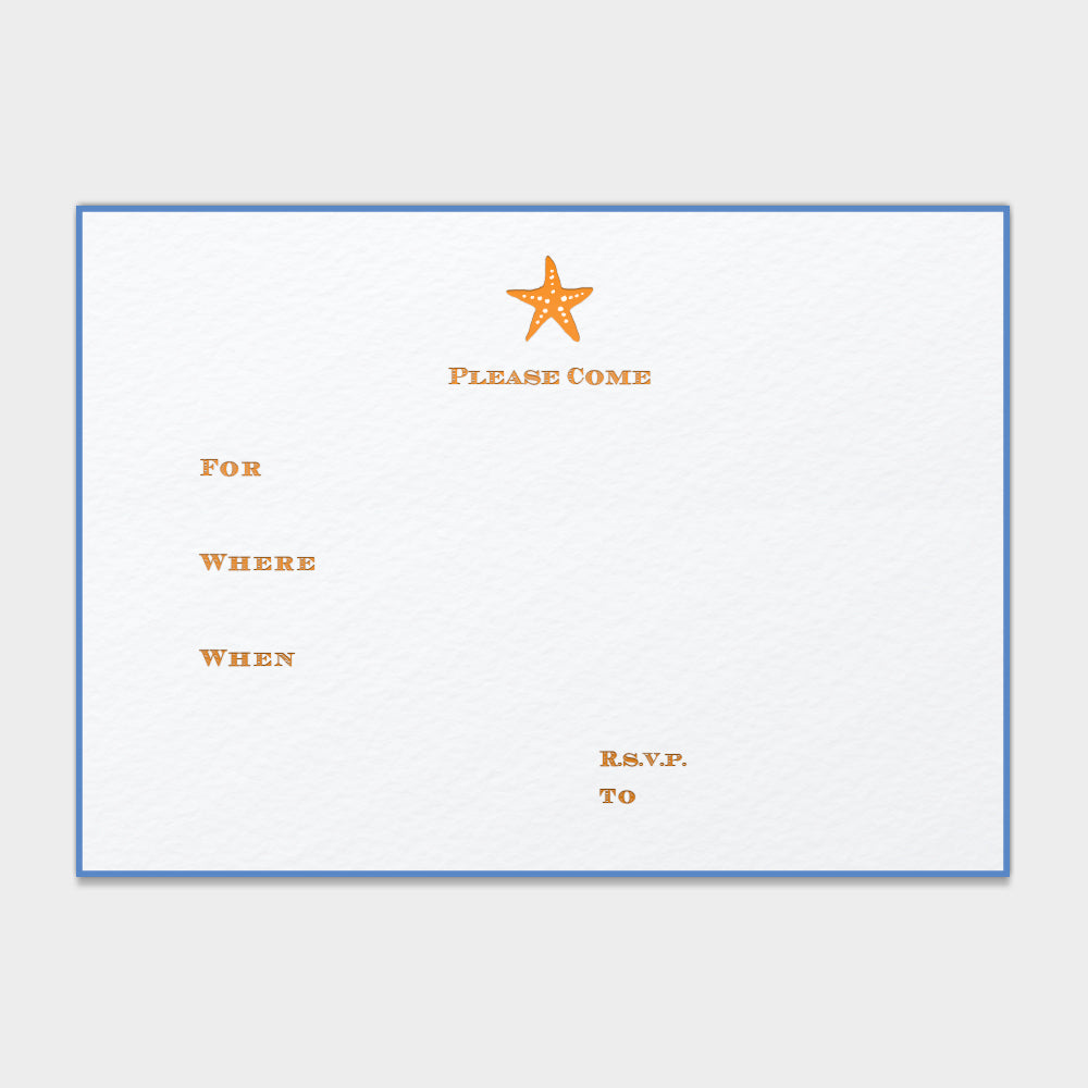 Starfish Fill In Invitations