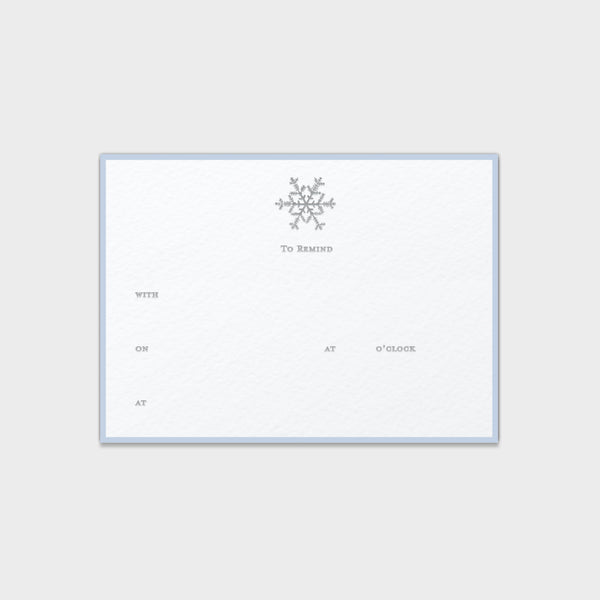 Snowflake “To Remind” Note Cards