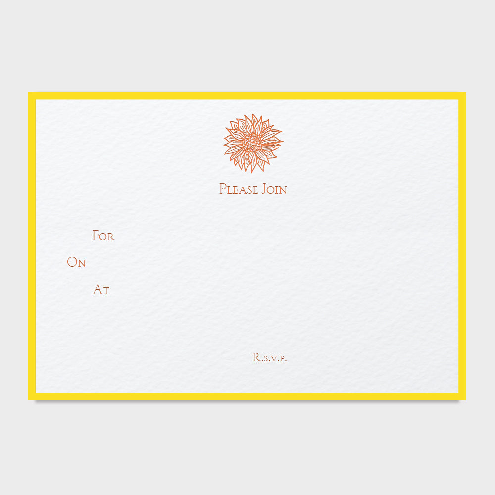 Sunflower Fill In Invitations