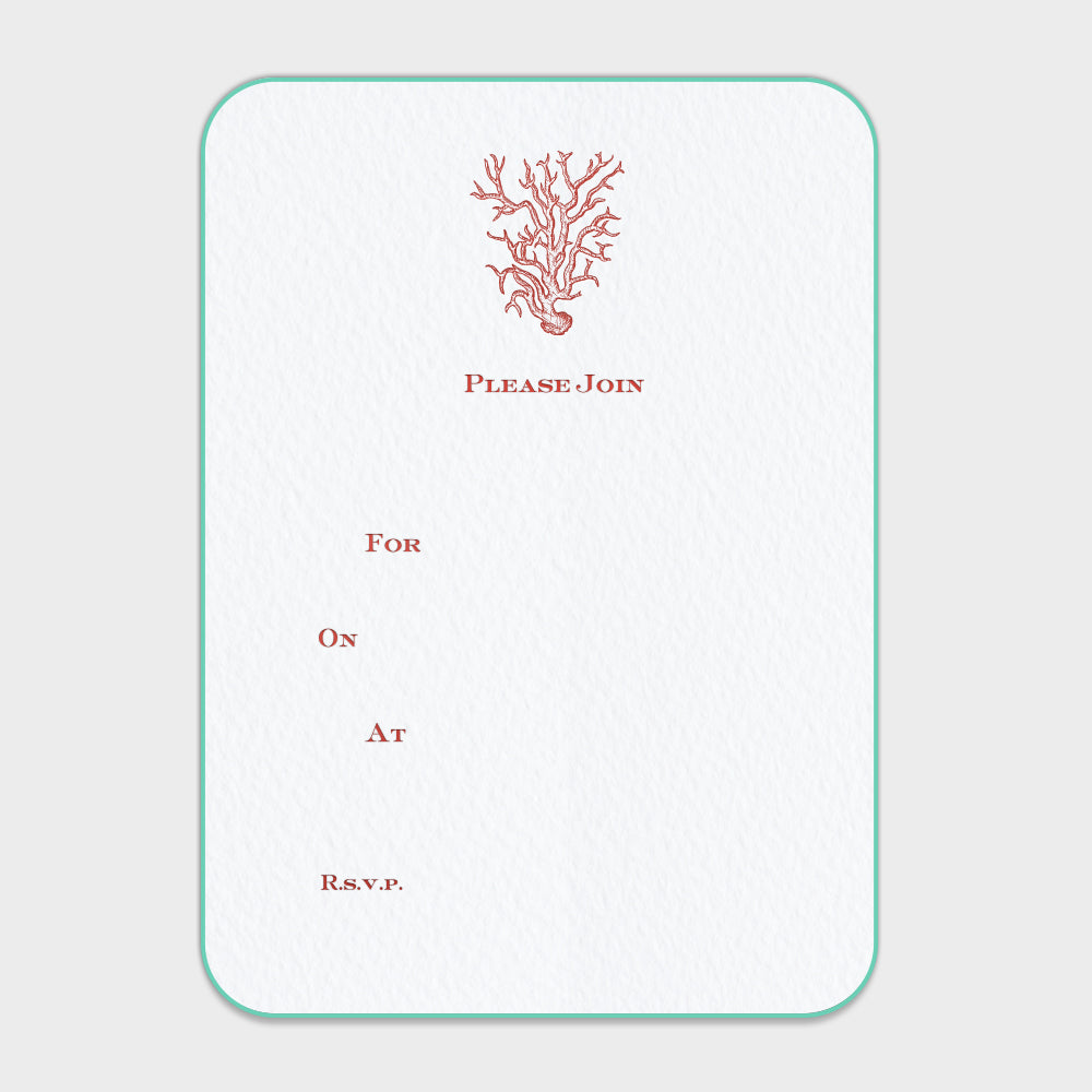 Coral Fill In Invitations