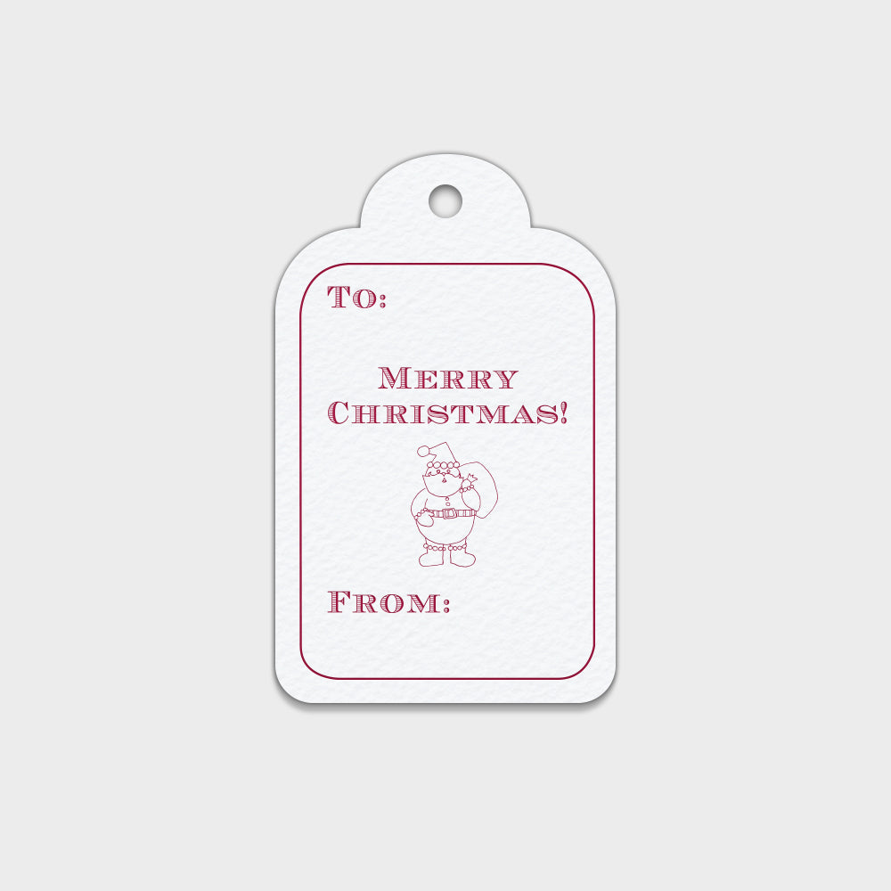 Letterpress Santa Gift Tag