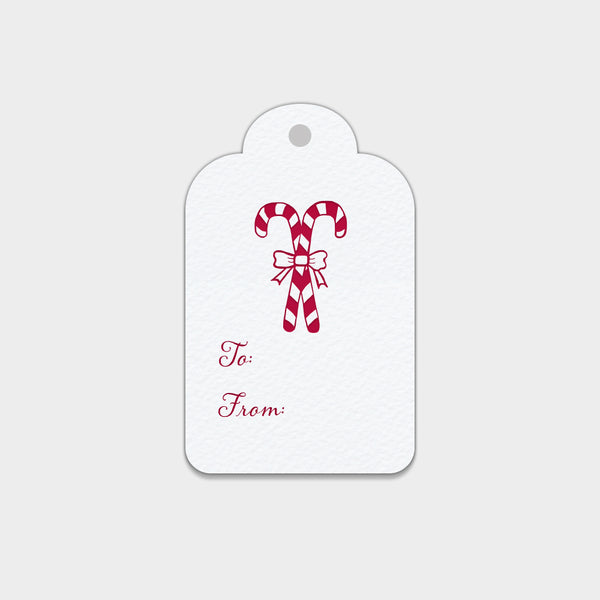 Candy Cane Letterpress Gift Tag