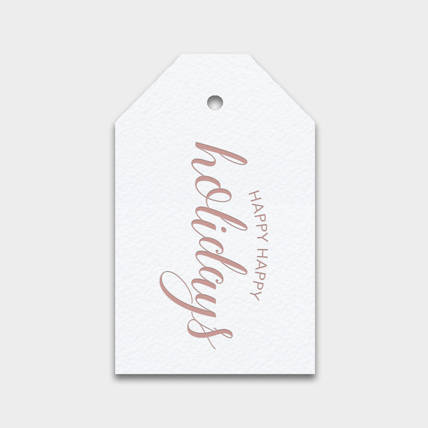 Happy Holidays Letterpress Gift Tag