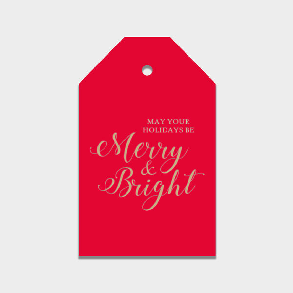 Merry & Bright Letterpress Gift Tag