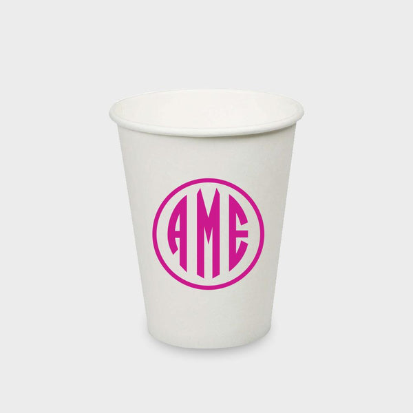Magenta Monogram Paper Cup