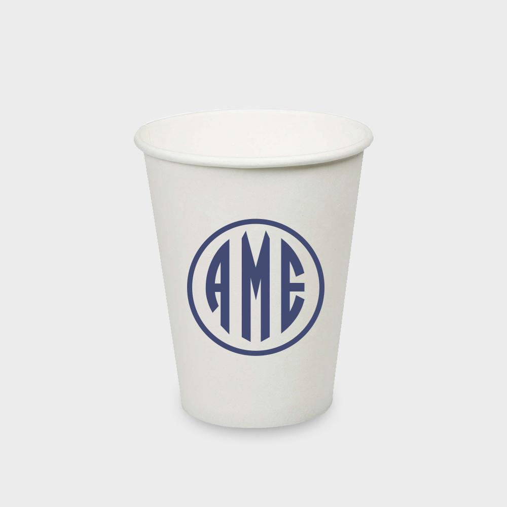 Navy Monogram Paper Cup