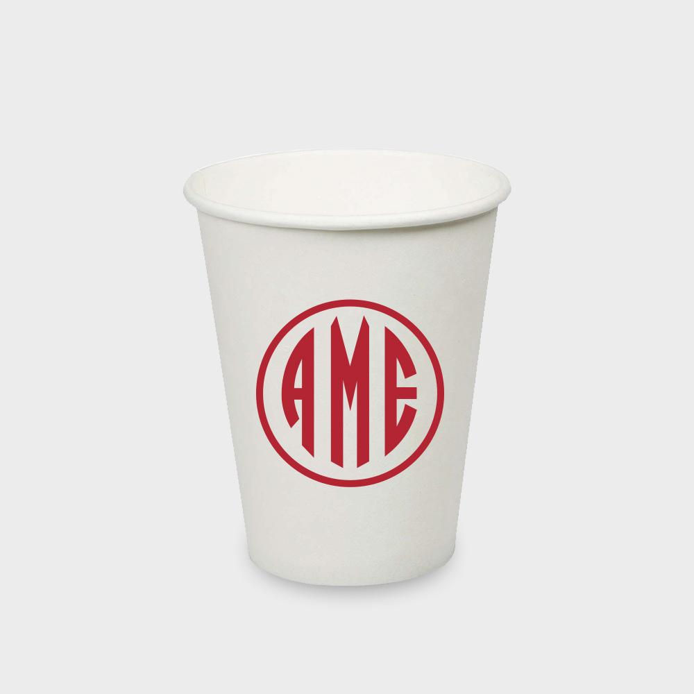 Red Monogram Paper Cup