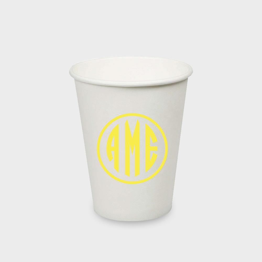 Yellow Monogram Paper Cup