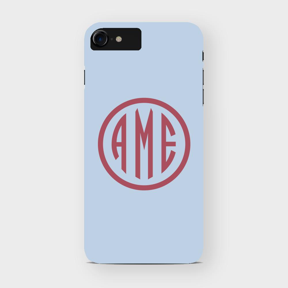 Bluebell and Red Monogram iPhone Case