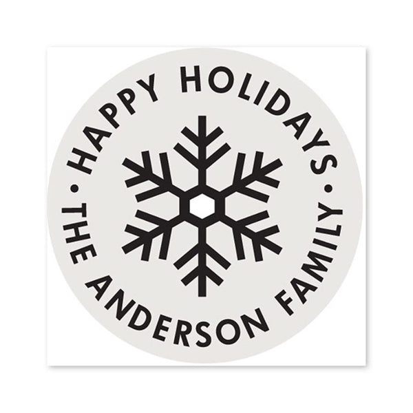 Snowflake Round Holiday Stamp